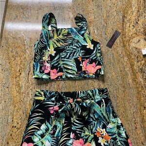 2 piece short set floral